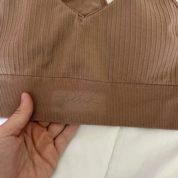 PINK Active Victoria Secret VS Brown Seamless Sports Bra Womens Small S Yoga - Picture 2 of 7